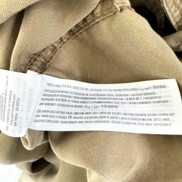 Abercrombie & Fitch Jacket Coat Size Small S Belted Tan Beige Utility Lyocell - Picture 7 of 8